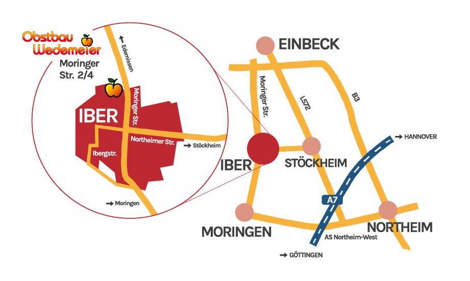 Anfahrt Obstbau Wedemeier
